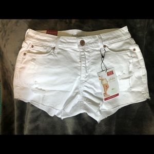 White denim shorts